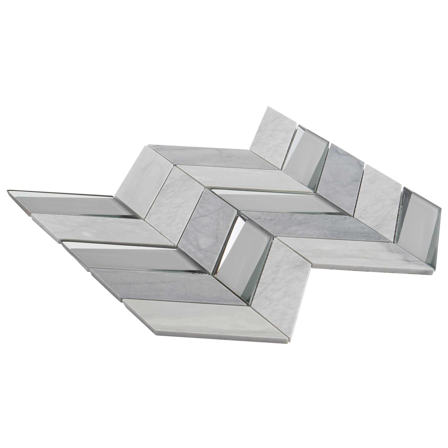 Ivy Hill Tile Mogo 10.82 in. x 13.3 in. Polished Marble and Glass Wall Mosaic Tile - Image 4