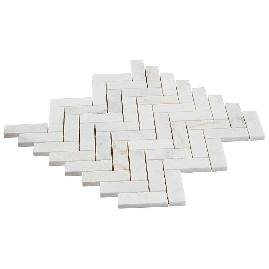 Ivy Hill Tile Arctic White 12 in. x 12.79 in. Herringbone Polished Marble Mosaic Tile - Image 5