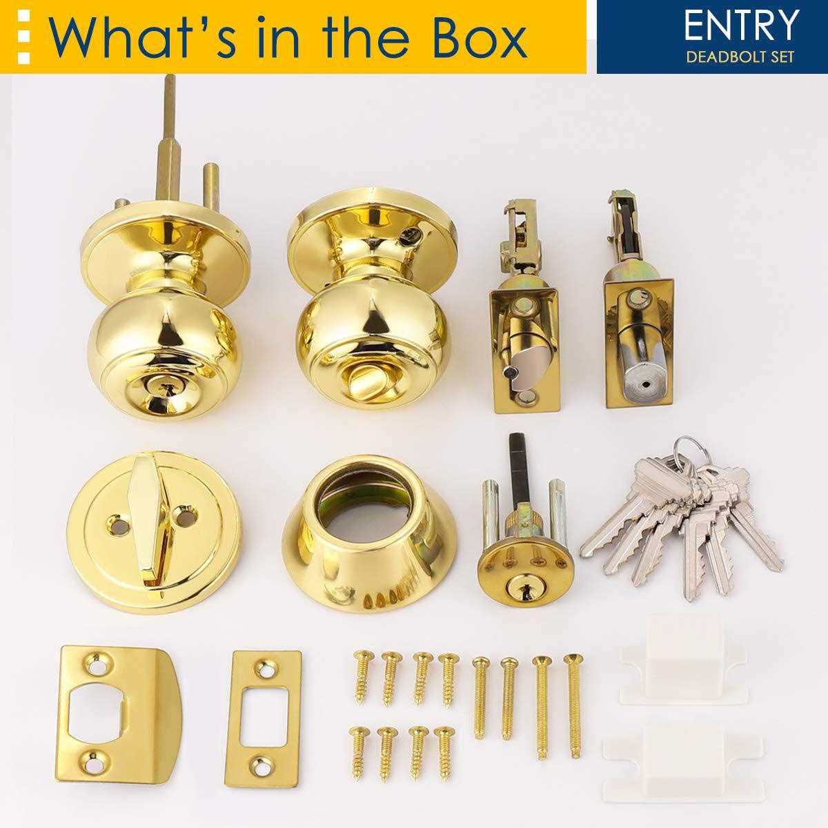 home improvement direct 4 Pack Keyed Alike Entry Door Knob and Single Cylinder Deadbolt Lock Combo Set, Front Door Entry Knobs Lockset and Deadbolt Combination Set - Image 4