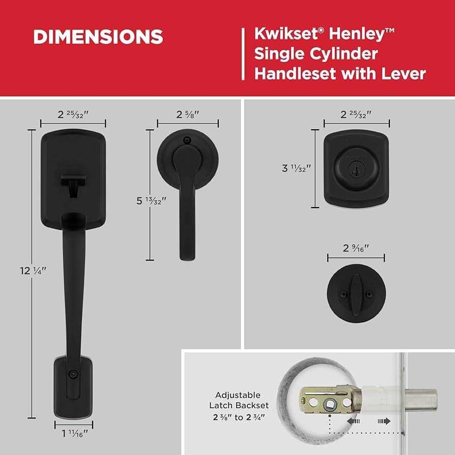 Kwikset Signature Series Henley Matte Black Single-Cylinder Deadbolt Entry Door Handleset with Henley Lever and Smartkey 96870-172 - Image 5