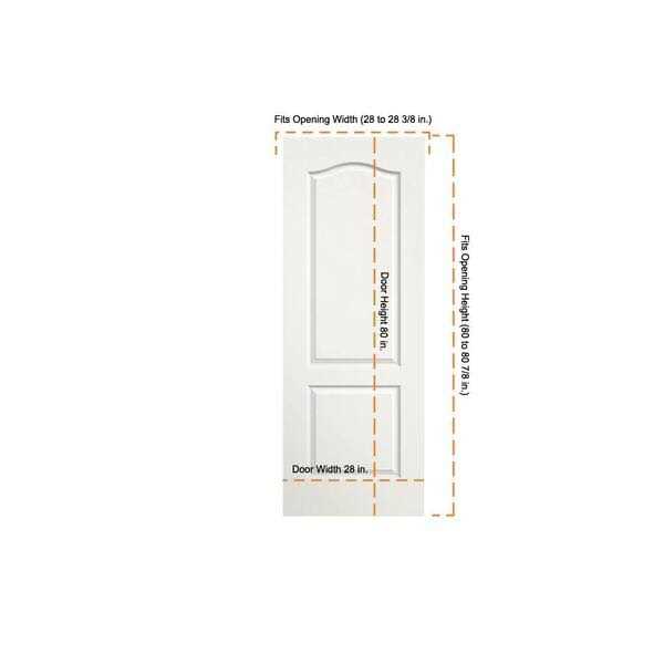 JELD-WEN 80 in. Princeton Primed Smooth Solid Core Molded Composite MDF Interior Door Slab - Image 5