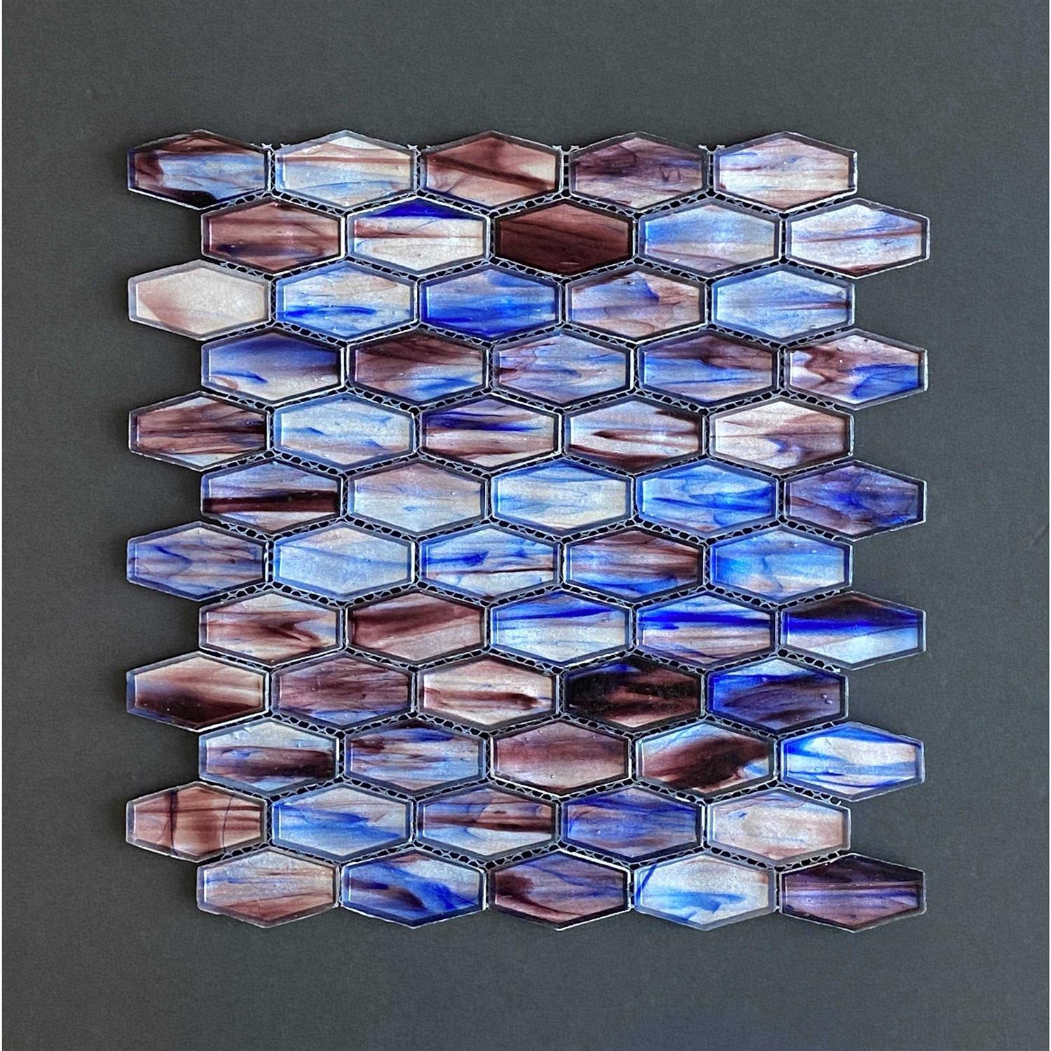 Iridescent 1 1/4 x 2 Long Hexagon Glass Mosaic Tile ES Stone - Image 3