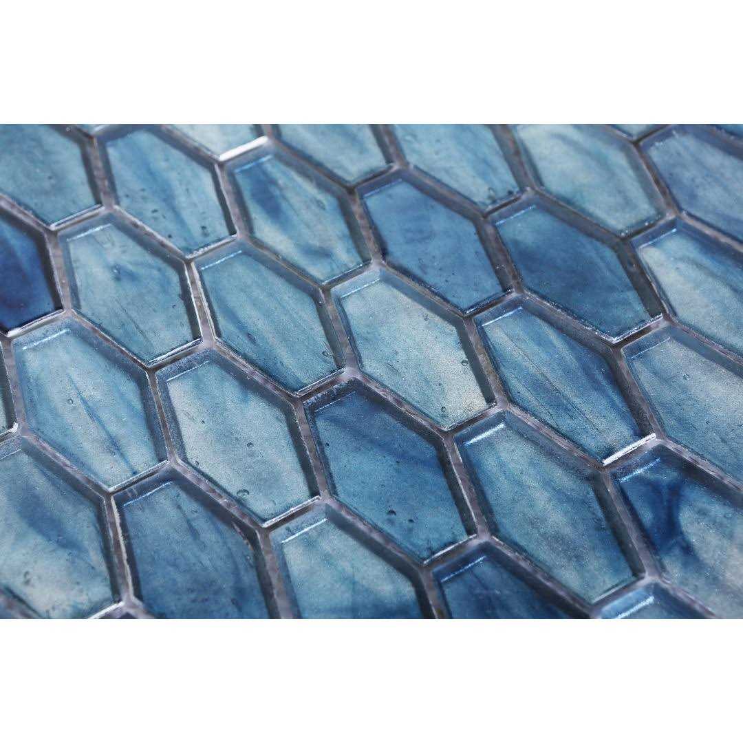 Iridescent 1 1/4 x 2 Long Hexagon Glass Mosaic Tile ES Stone - Image 4