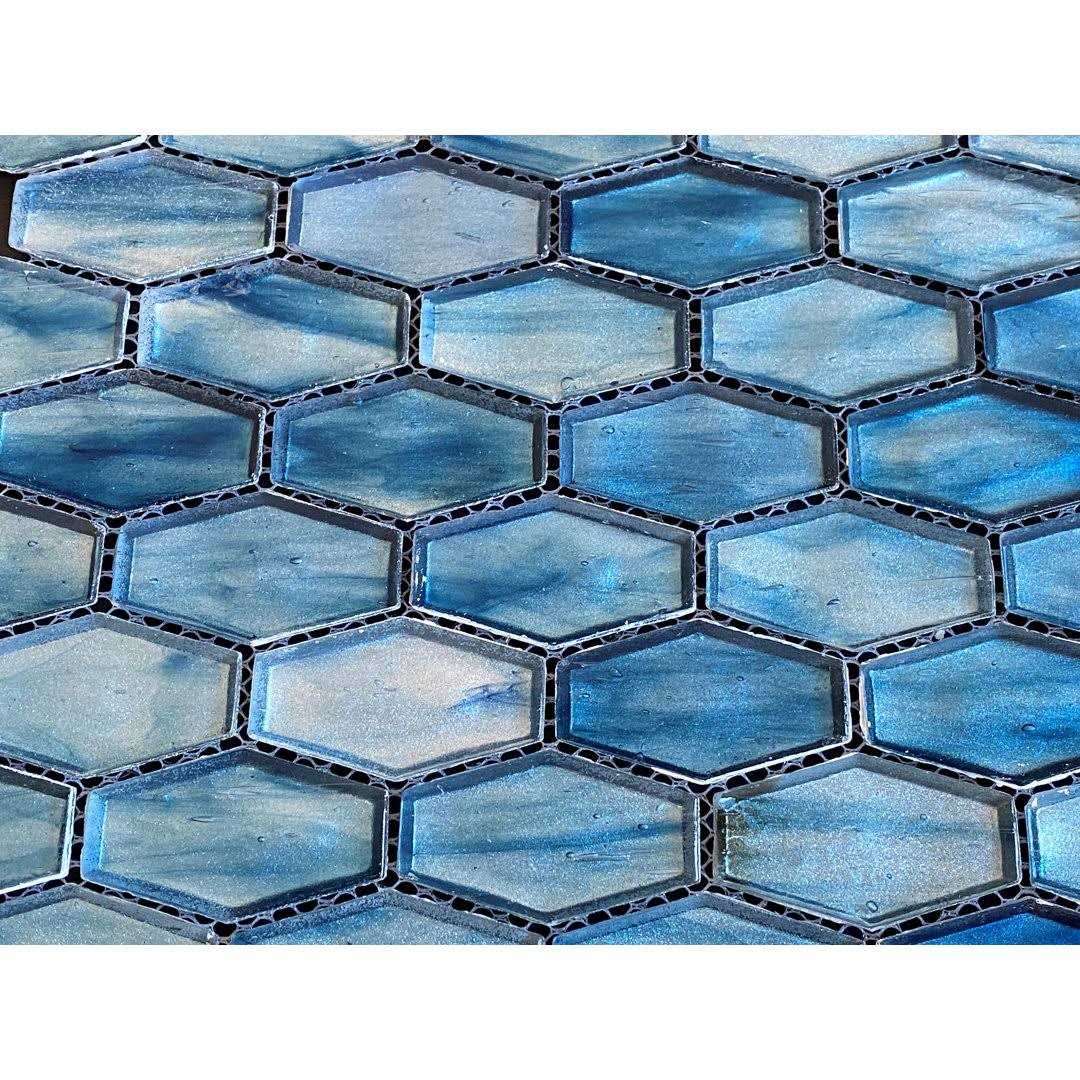 Iridescent 1 1/4 x 2 Long Hexagon Glass Mosaic Tile ES Stone - Image 5