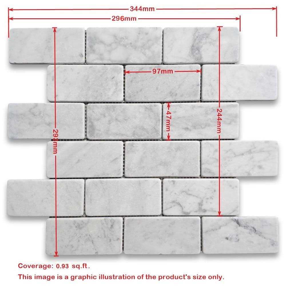 Marble Online 2x4 Honed Carrara Marble Subway Mosaic Venato Carrera Brick Tile - Image 4