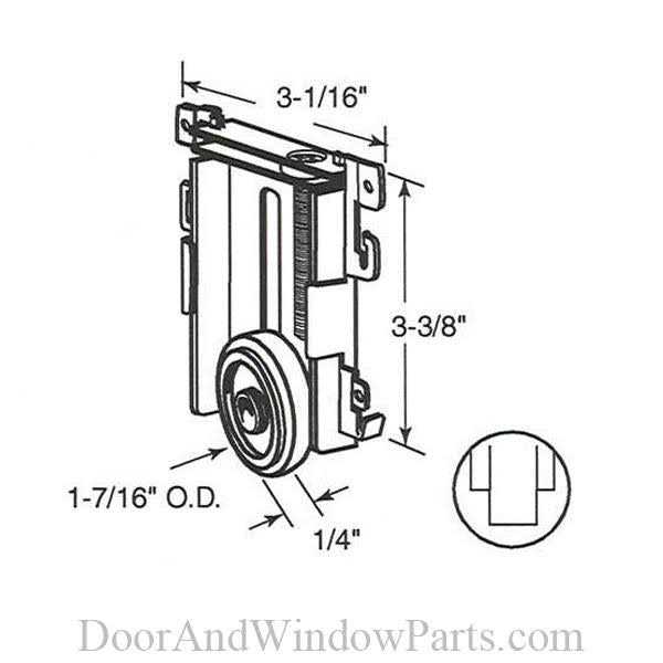 Prime-Line 1-7/16 in. Mirror Door Roller Assembly - Image 3