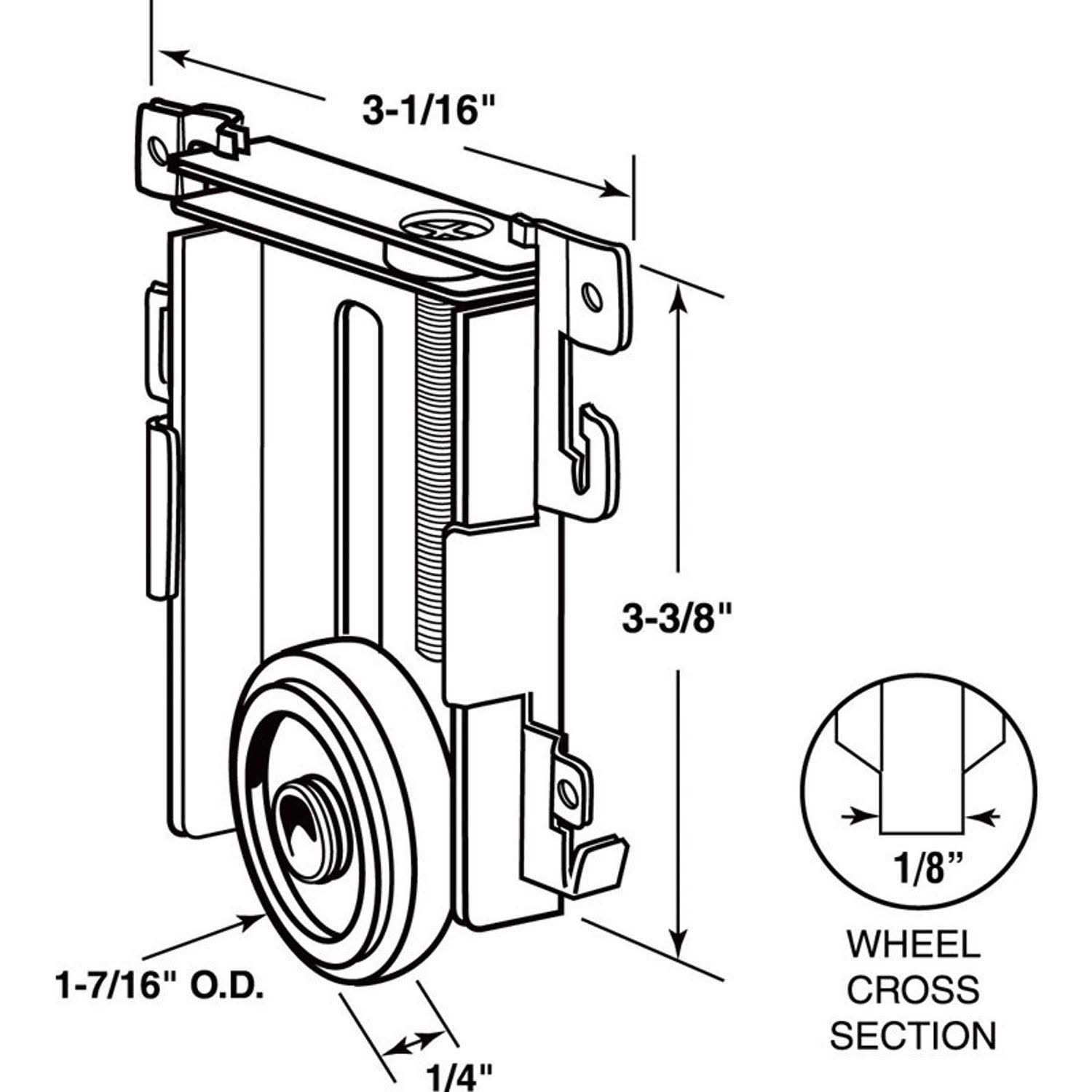 Prime-Line 1-7/16 in. Mirror Door Roller Assembly - Image 5