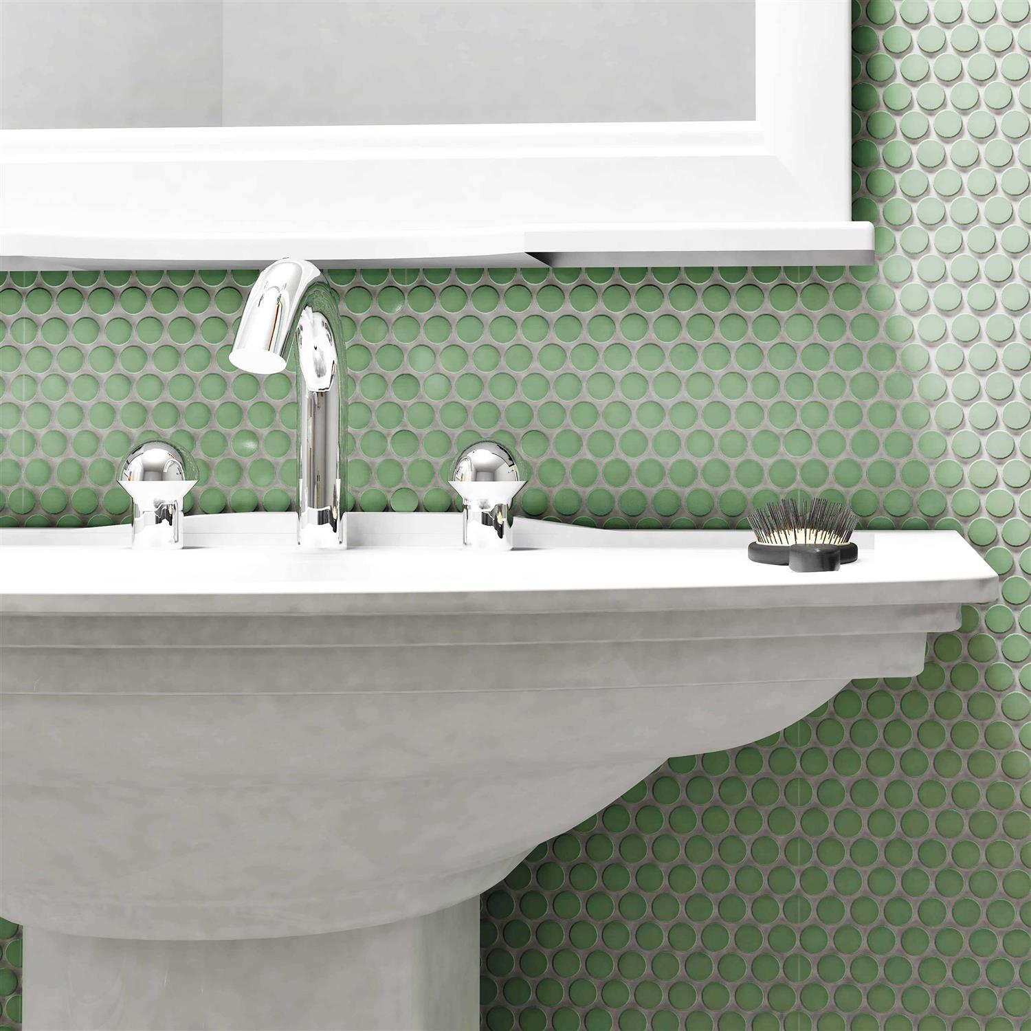 Merola Tile Metro Penny Matte 9-3/4 in. x 11-1/2 in. Porcelain Mosaic Tile - Image 3