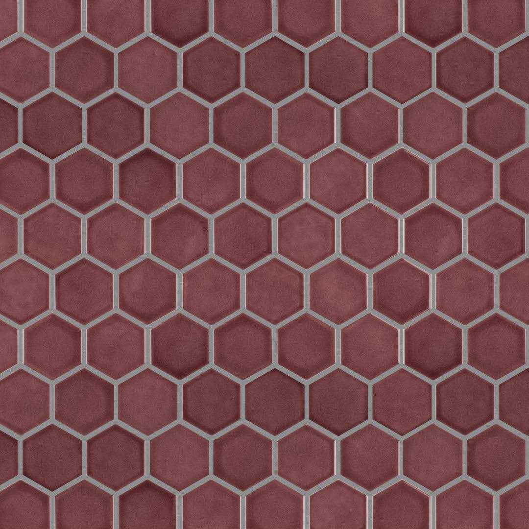 Merola Tile Tribeca 2 in. Hex Glossy 11-1/8 in. x 12-5/8 in. Porcelain Mosaic Tile - Image 4