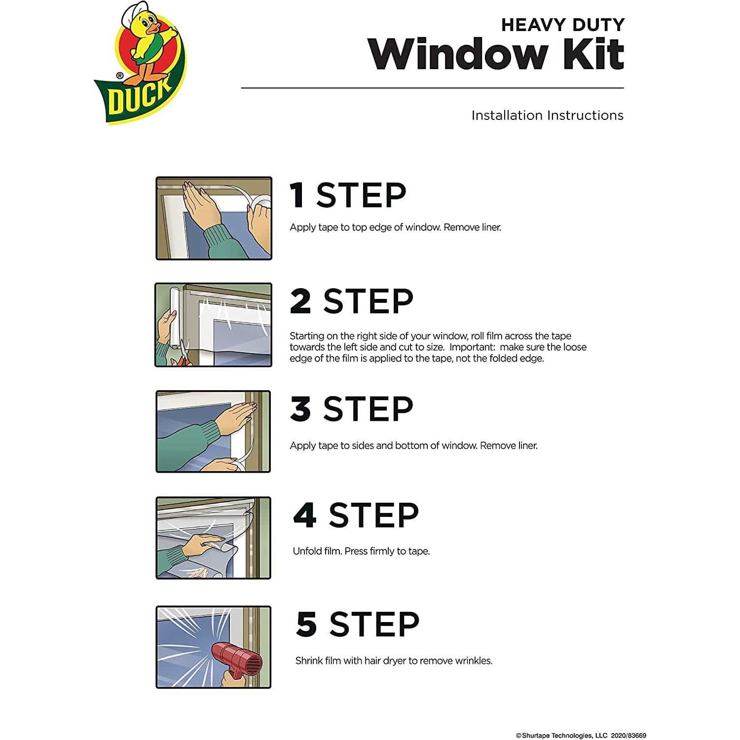 Duck Max Strength Rolled Clear Plastic Window Insulation Kit 62 in. x 126 - Image 3