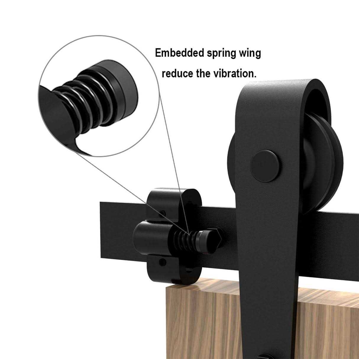 Ccjh Sliding Barn Door Stop Upgrade Barn Door Stoppers Hardware for Top Track 1 Pair Black - Image 5