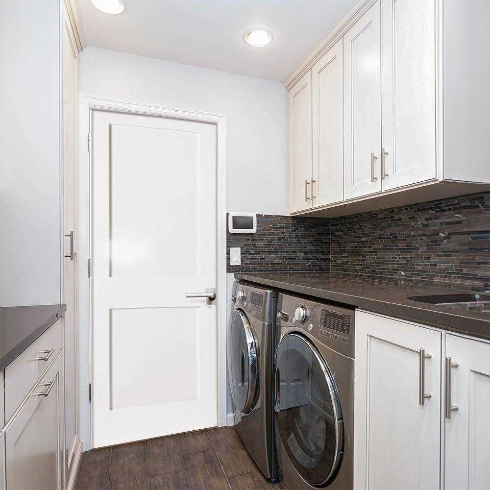 Krosswood Doors 80 in. Craftsman Shaker Primed MDF 2-Panel Hybrid Core Wood Single Prehung Interior Door - Image 4