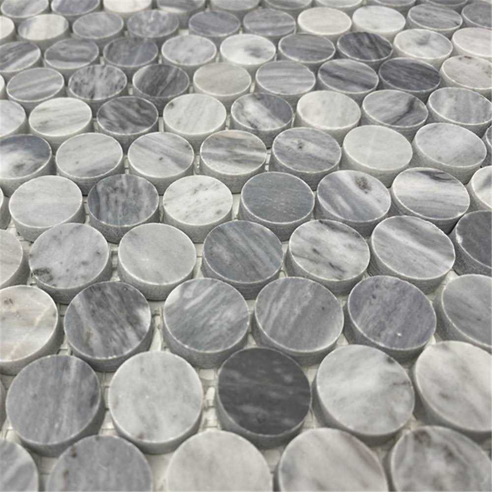 Marble Online Penny Bardiglio Gray Marble Mosaic Tile - Image 3