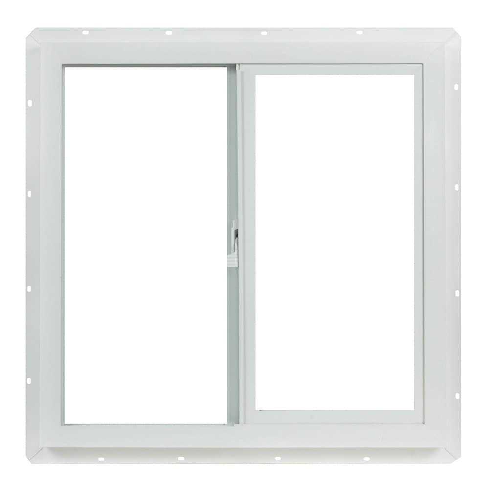 Project Source 10001 Series 23.5-in x 23.5-in x 3-in Jamb Left-Operable Vinyl White Sliding Window Half Screen Included - Image 3