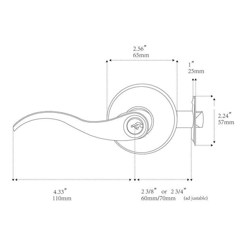 HENYIN Wave Lever Keyed Entry Door Lock/Door Knob Hardware Wave Handle and Closet Lockset - Image 5