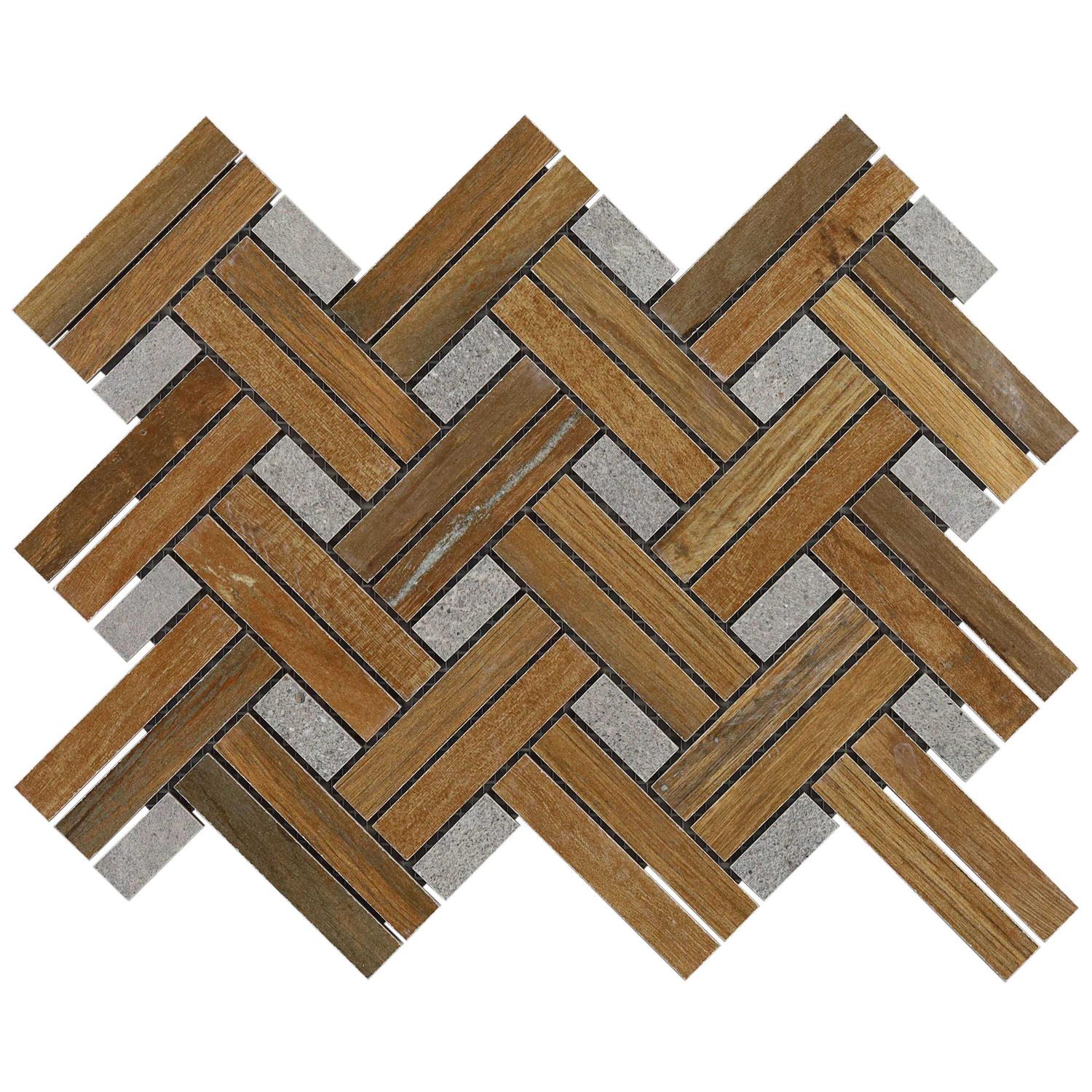 Ivy Hill Tile Everlasting Herringbone 10.03 in. x 13.18 in. Matte Wood Look Porcelain Mosaic Tile - Image 3