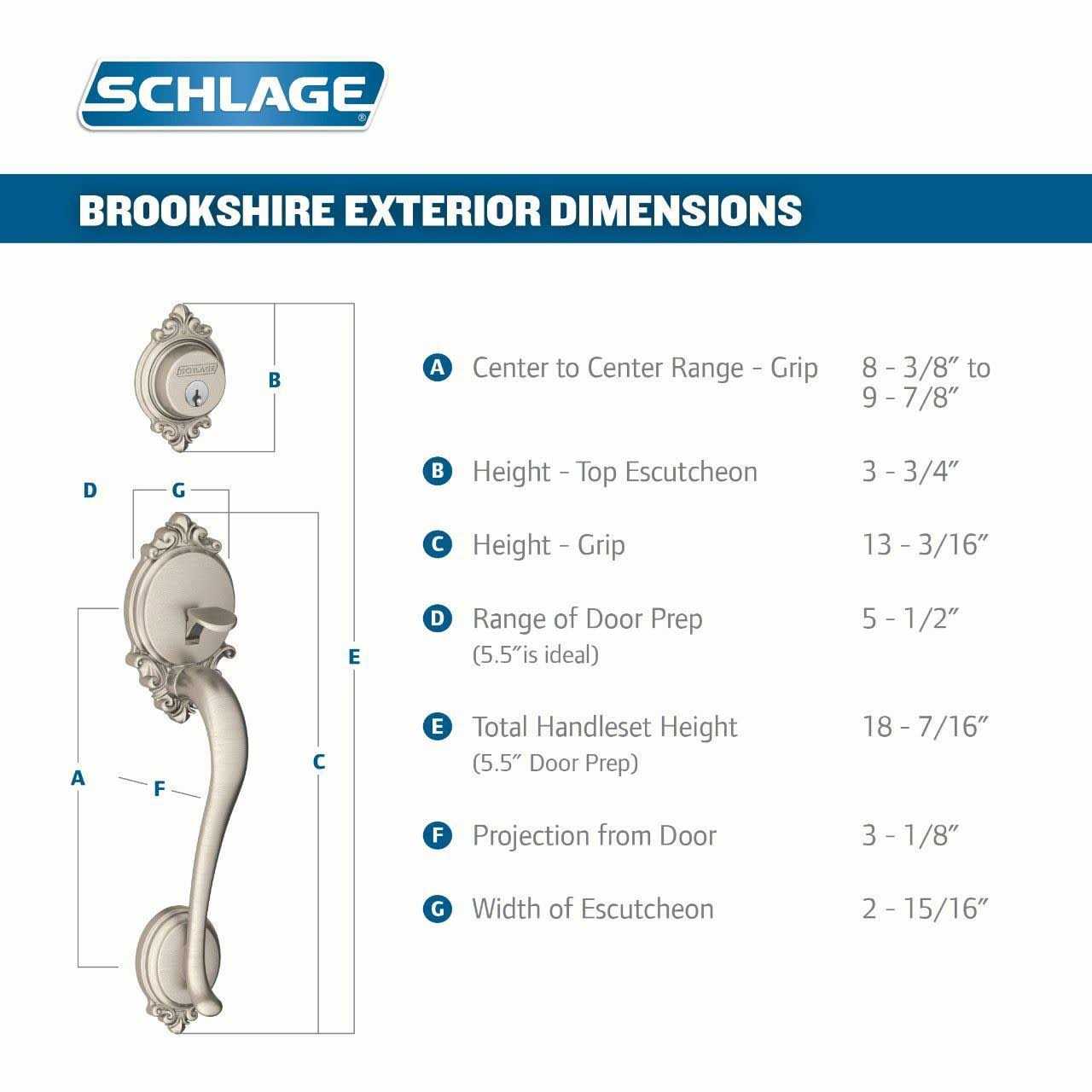 Schlage Brookshire Handleset Exterior - Image 3