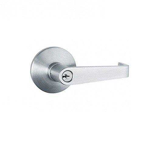 Global Door Controls Lever Handle Exit Device Trim with Entry Function in Satin Chrome Finish ED-LHL500-US26D - Image 4