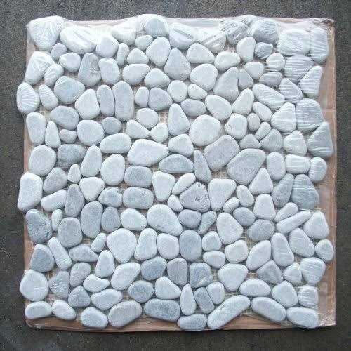 Marble Online Carrara Mix Bardiglio Grey Marble River Rocks Pebble Stone Mosaic Tile Tumbled - Image 4
