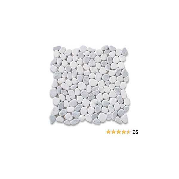 Marble Online Carrara Mix Bardiglio Grey Marble River Rocks Pebble Stone Mosaic Tile Tumbled - Image 5