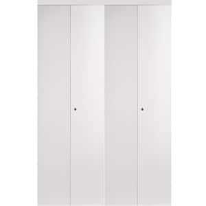 Impact Plus Smooth Flush Solid Core White MDF Interior Closet Bi-Fold Door with Matching Trim - Image 3