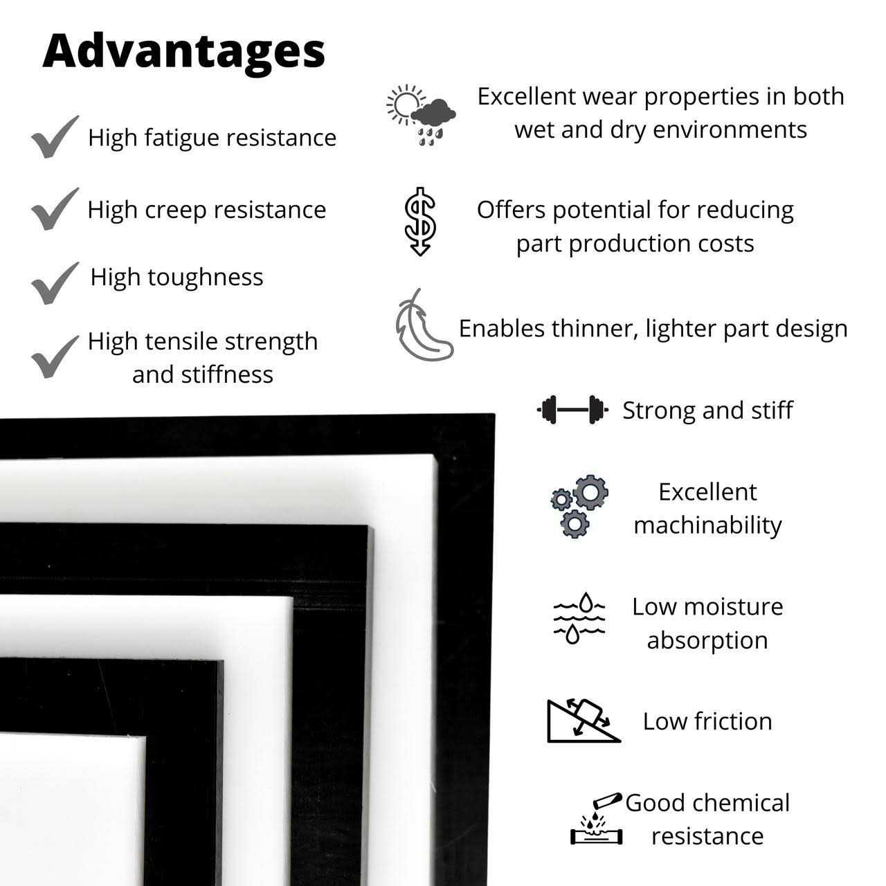 Buyplastic Delrin / Acetal Copolymer Plastic Sheet - Image 4
