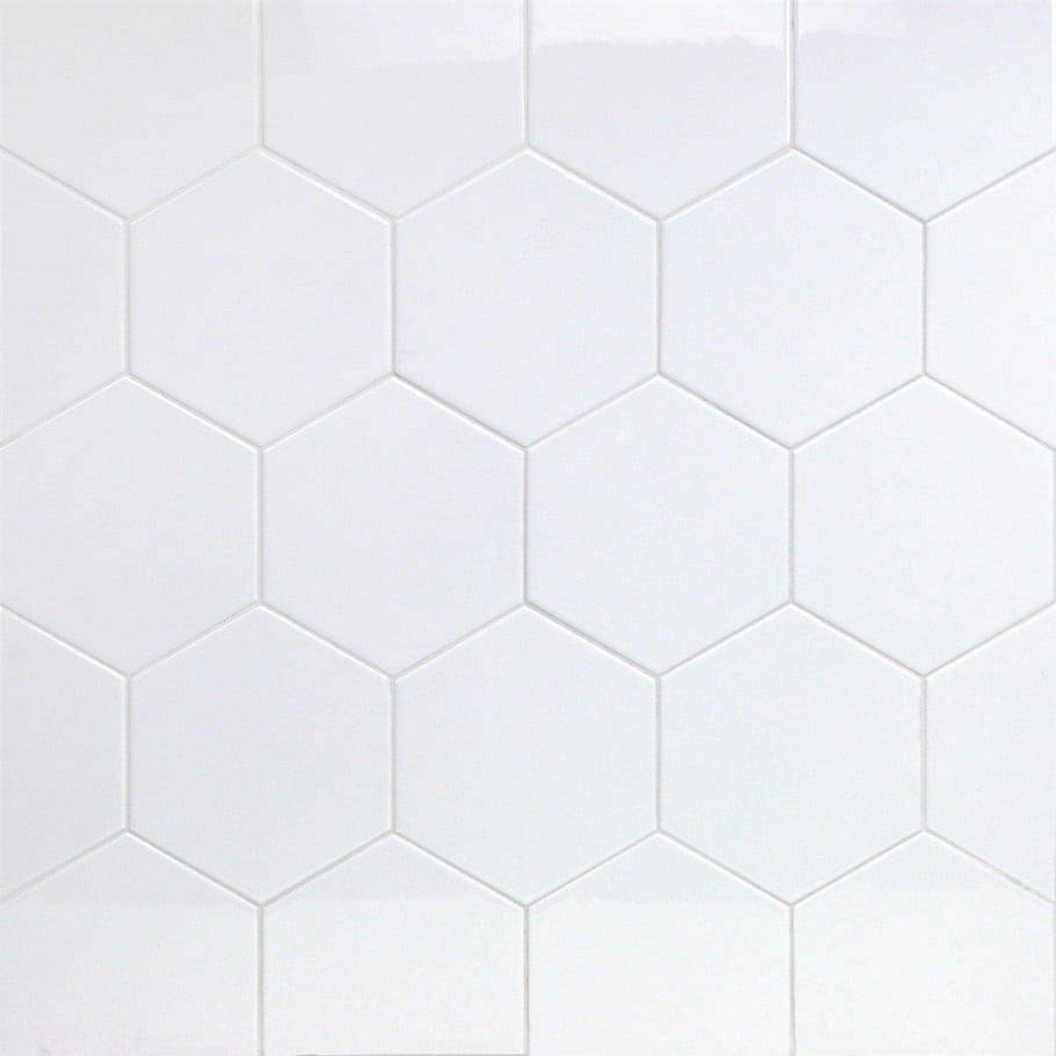 Ivy Hill Tile Bethlehem Pure Hexagon White 5.9 in. x 6.96 Ceramic Wall Tile - Image 3