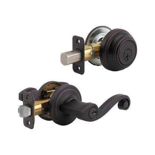 Kwikset Lido Venetian Bronze Entry Lever and Single Cylinder Deadbolt Combo Pack Featuring SmartKey - Image 3