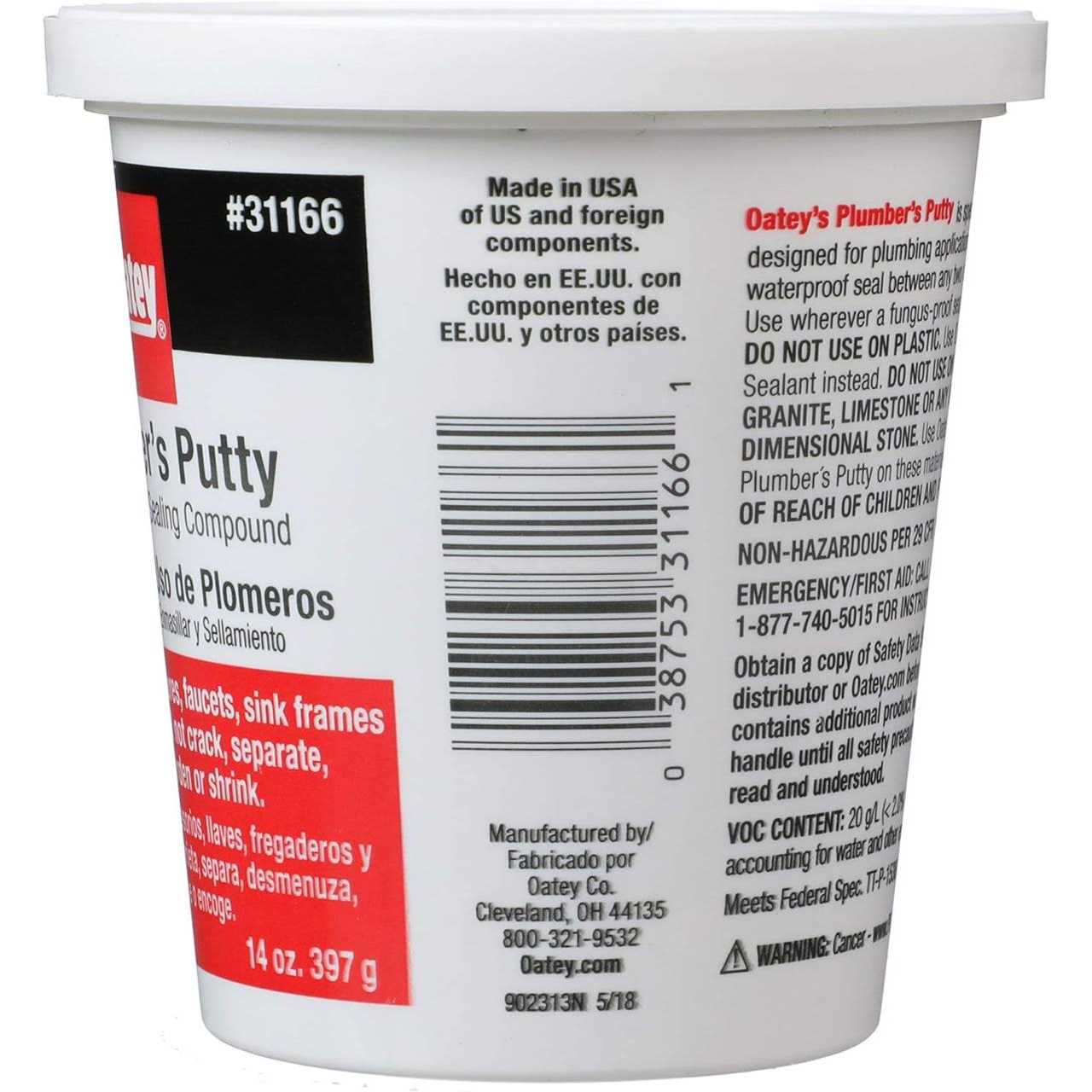 Oatey Plumber Putty 14 oz 31166 - Image 5