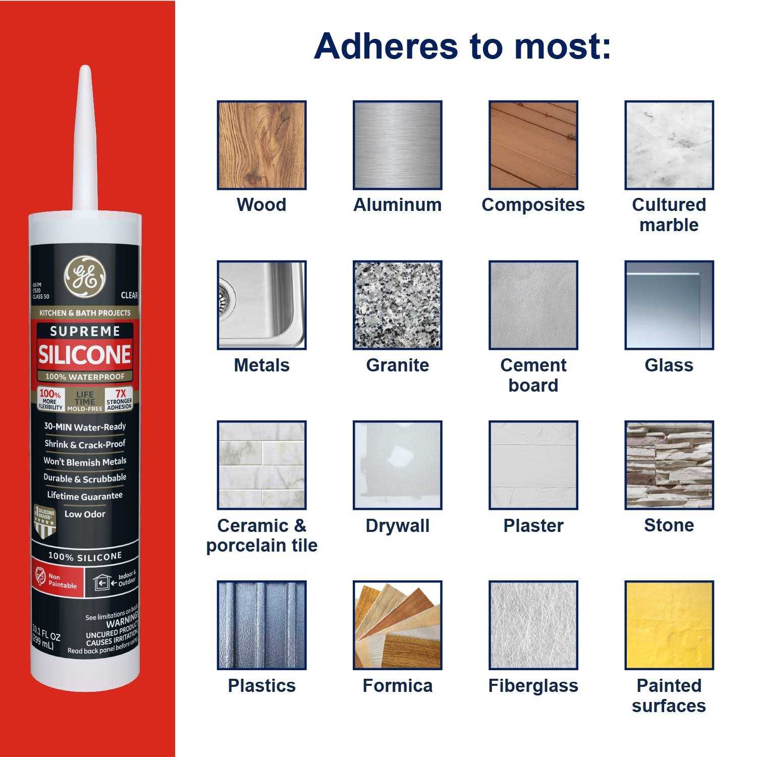 GE Supreme Silicone Kitchen & Bath Sealant - Image 5