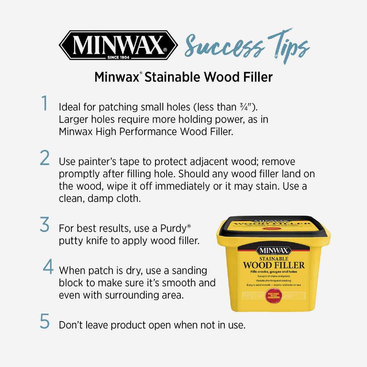 Minwax Stainable Wood Filler - Image 5