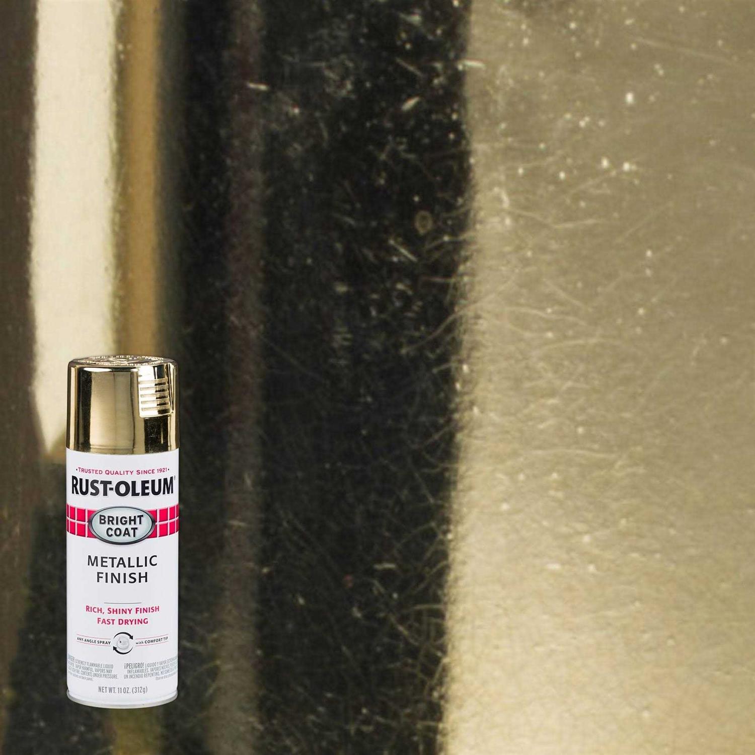 Gold Rust-Oleum Stops Rust Bright Coat Metallic Spray Paint-7710830 - Image 3
