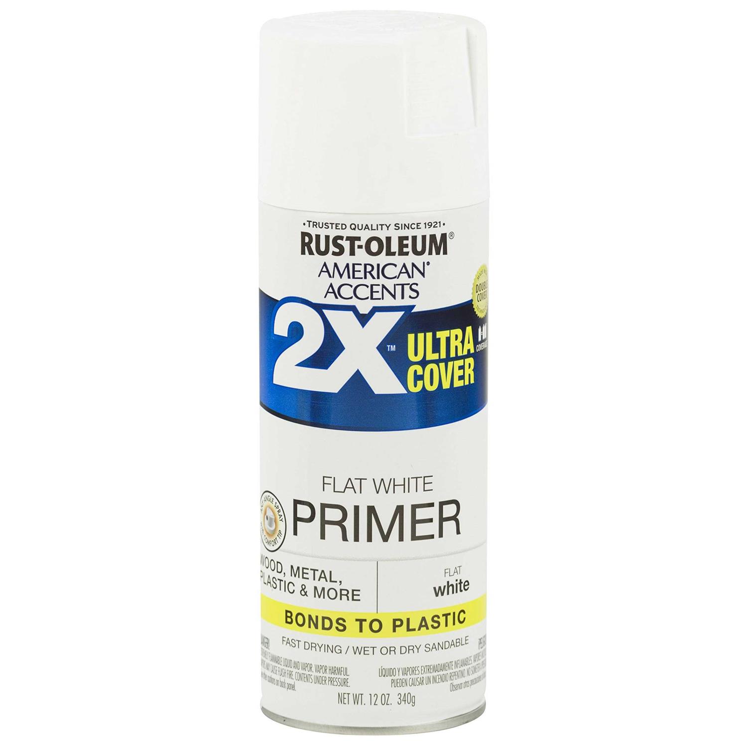 White Primer Rust-Oleum American Accents 2X Ultra Cover Flat Spray Paint - Image 3