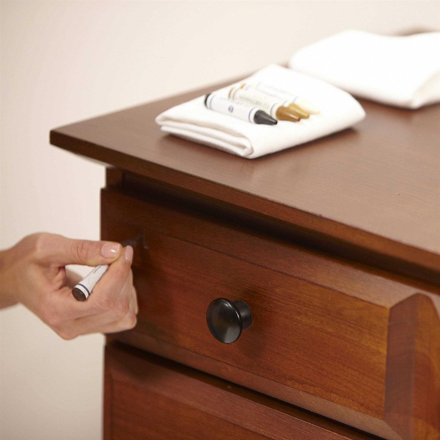 Guardsman Wood Repair Filler Sticks 5 Colors Plus Sharpener, Repair and Restore Scratched Furniture - Image 4