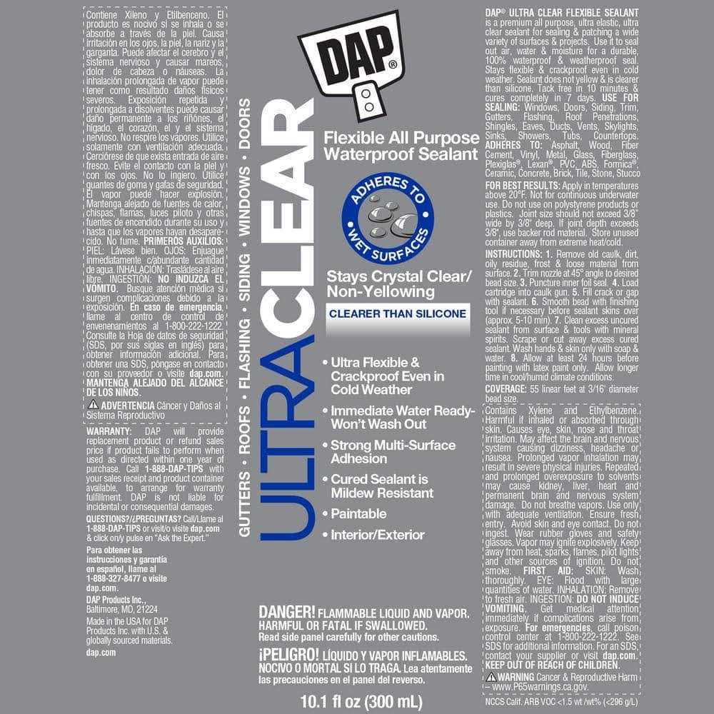 DAP Ultra Clear All Purpose Waterproof Sealant - Image 4