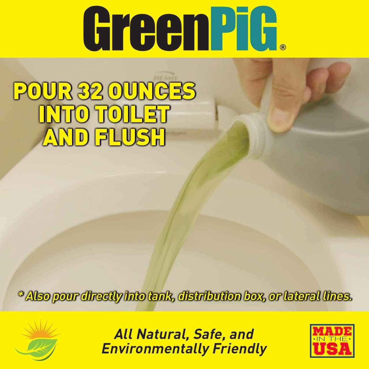GREEN PIG Septic Tank Treatment Emergency Formula Quickly Breaks Down Clogged or Under-performing Septic Tanks Leach Lines and Fields - Image 4