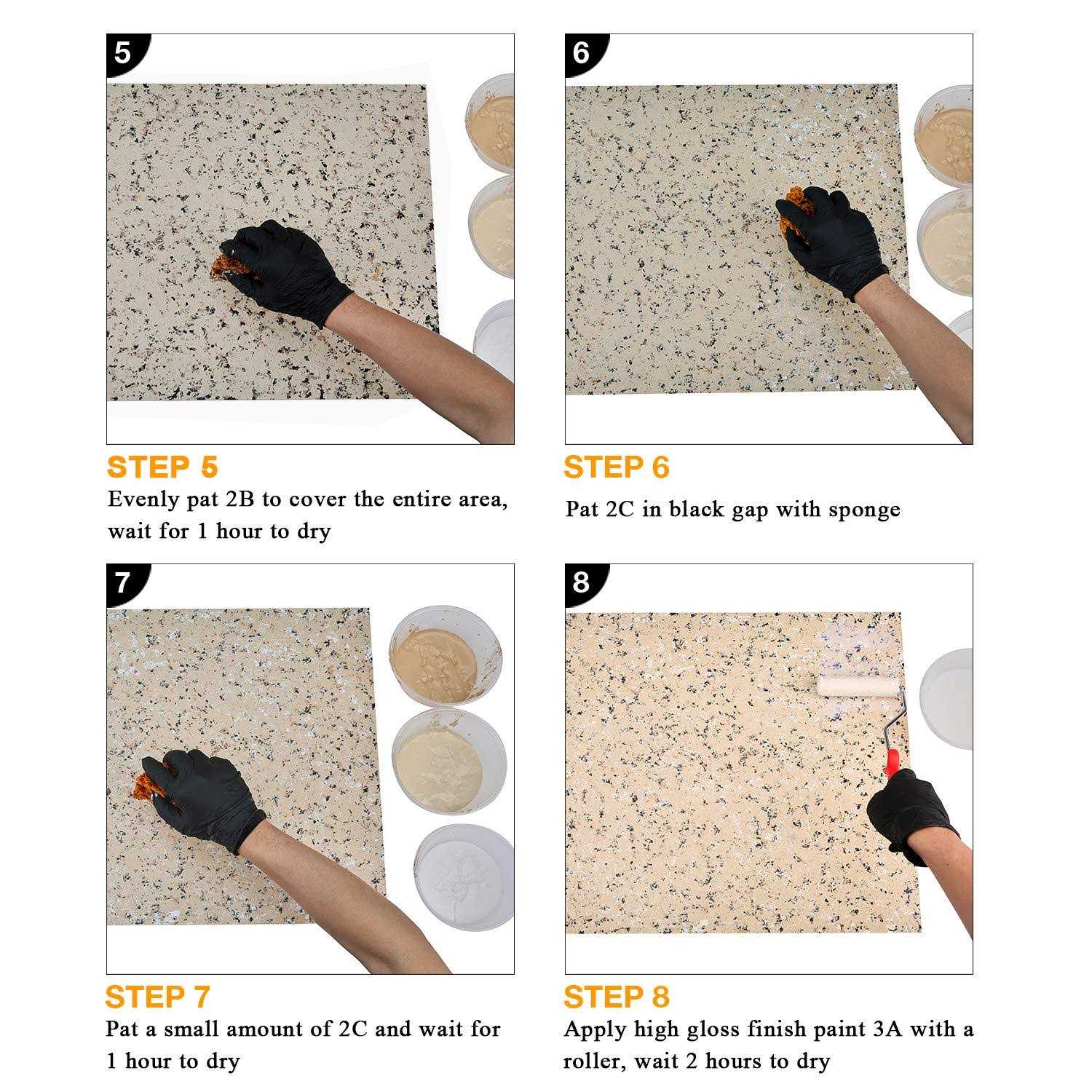 GLAINTE Granite Countertop Paint Kit Counter Top Refinishing Kit for Kitchen Bathroom - Image 5