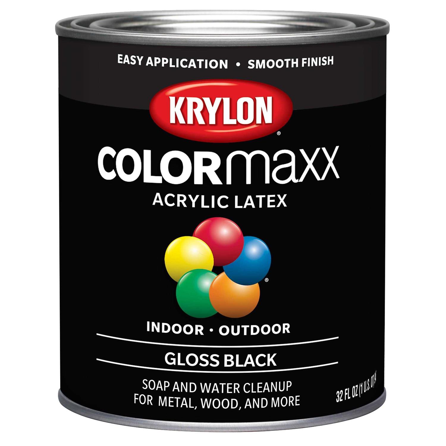 Krylon COLORmaxx Paint Gloss Black Quart K05617007 - Image 5