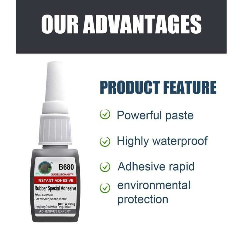 Guoelephant 20g Rubber Glue, Rubber Adhesive, for bonding Between Rubber and Rubber, Rubber and Other Material. Instant Super Glue for Rubber - Image 5