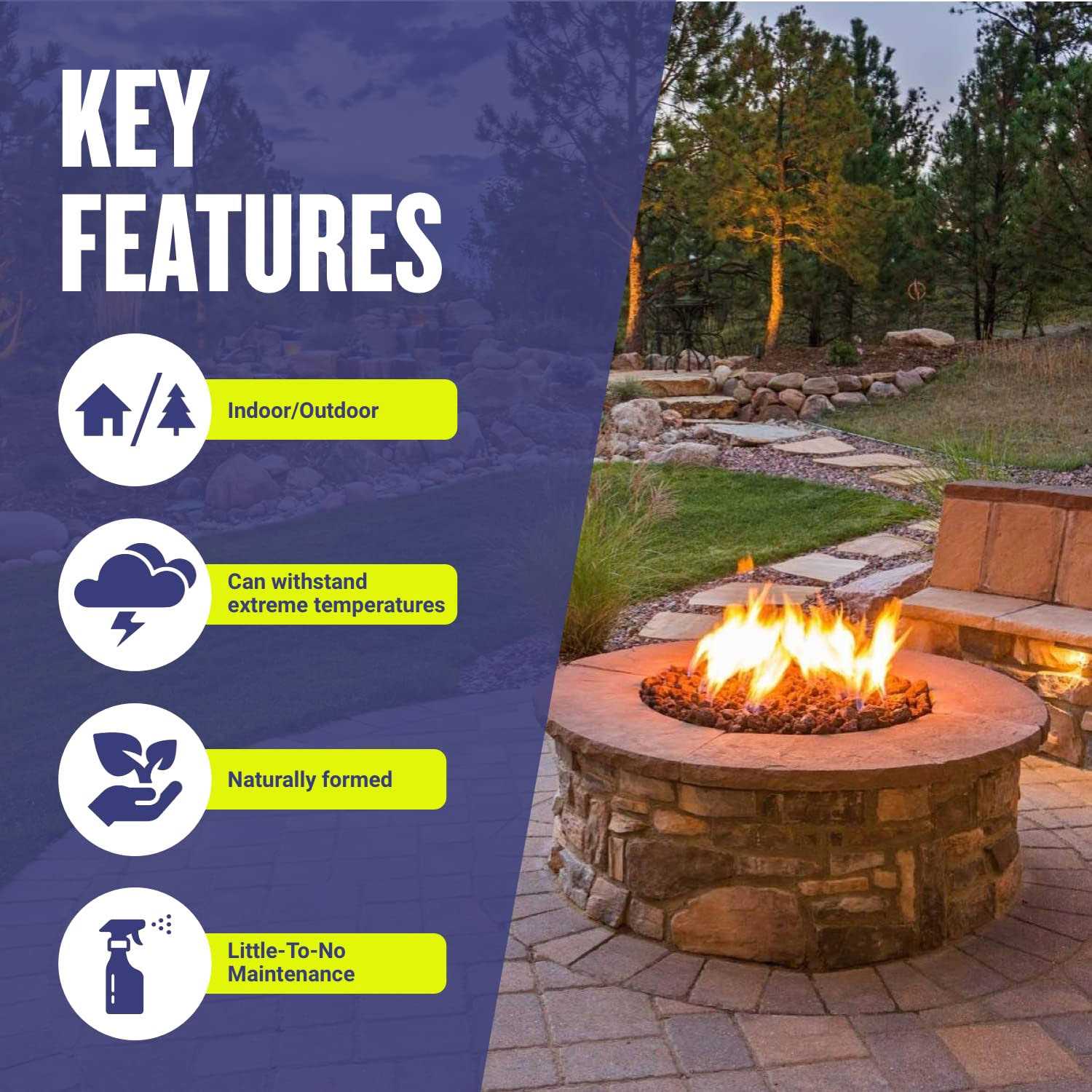 American Fire Glass Black Lava Rock - Image 5