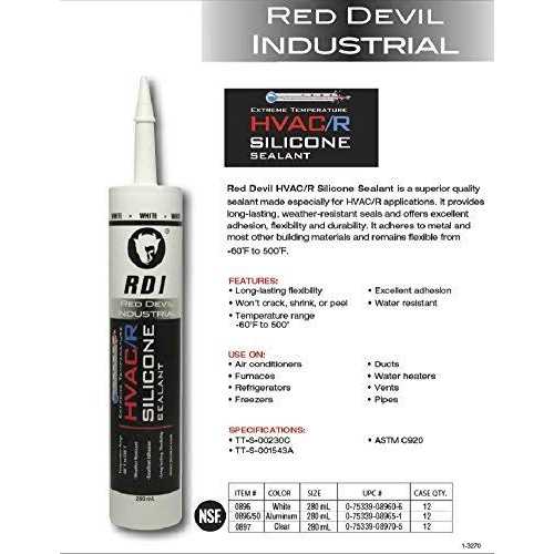 Red Devil Extreme Temperature HVAC/R Silicone Sealant - Image 5