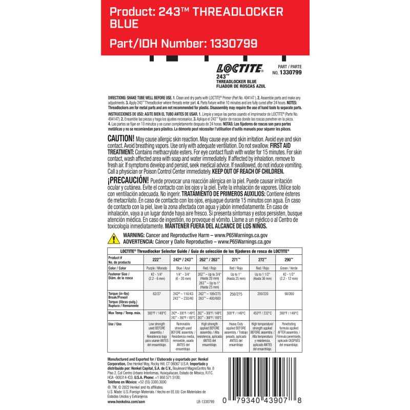 Loctite Threadlocker 243 1330799 - Image 3