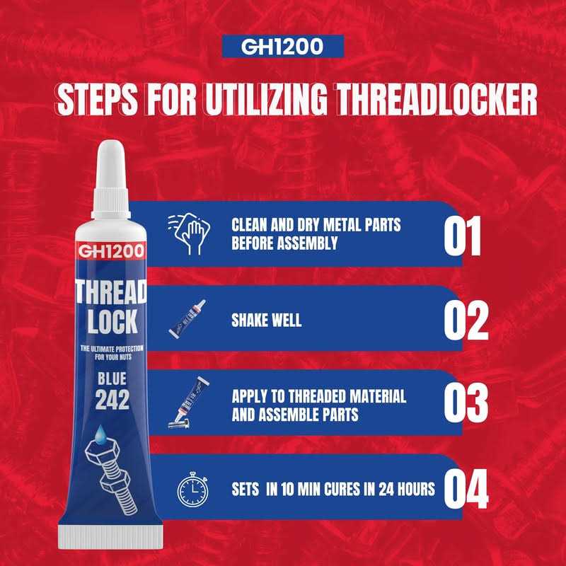 GH1200 2 Pack Blue Thread Lock 242 Medium Strength Locktight for Nuts, Bolts, Fasteners and Metals. Lock Tight Thread Locker with Stable and - Image 4