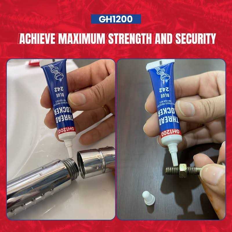 GH1200 2 Pack Blue Thread Lock 242 Medium Strength Locktight for Nuts, Bolts, Fasteners and Metals. Lock Tight Thread Locker with Stable and - Image 5