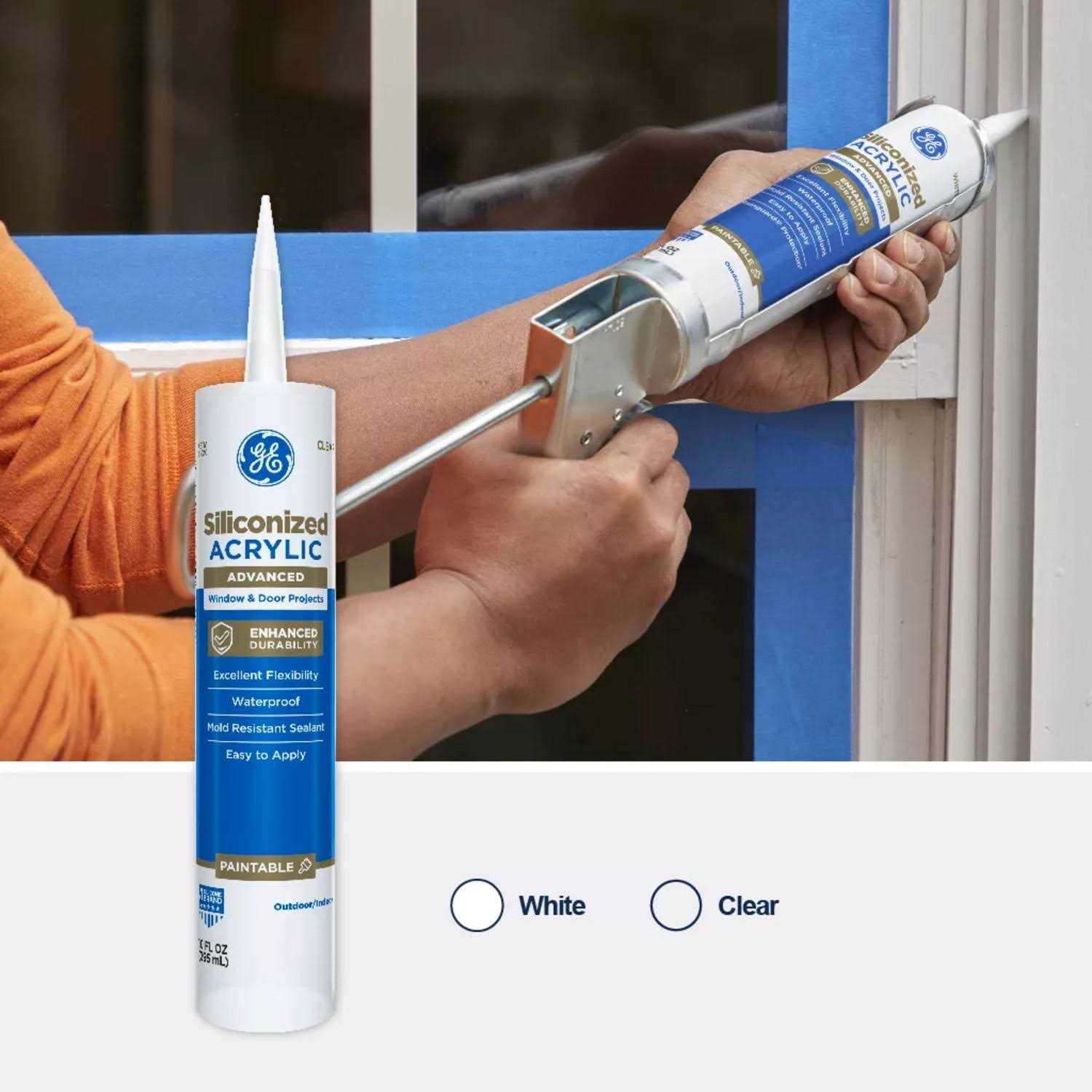 GE Siliconized Acrylic Advanced Window & Door Sealant - Image 5