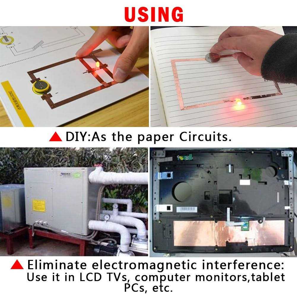 Oubaka 4 Pack Copper Foil Tape,Copper Tape Double-Sided Conductive with Adhesive for EMI Shielding,Paper Circuits - Image 5