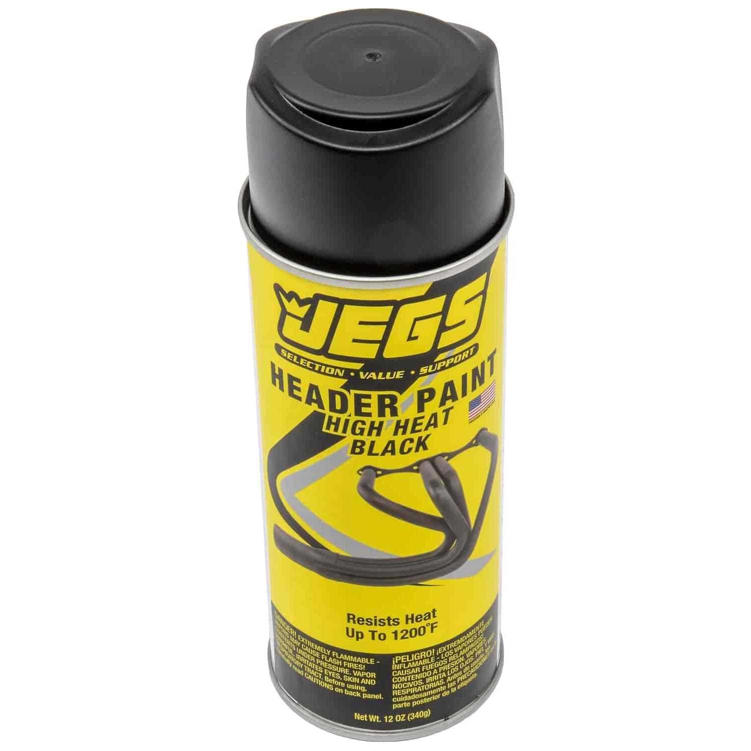 JEGS Black High Temperature Resistant Paint 12 oz. Aerosol Spray Resists Heat up to 1200 degrees F 72020 - Image 4