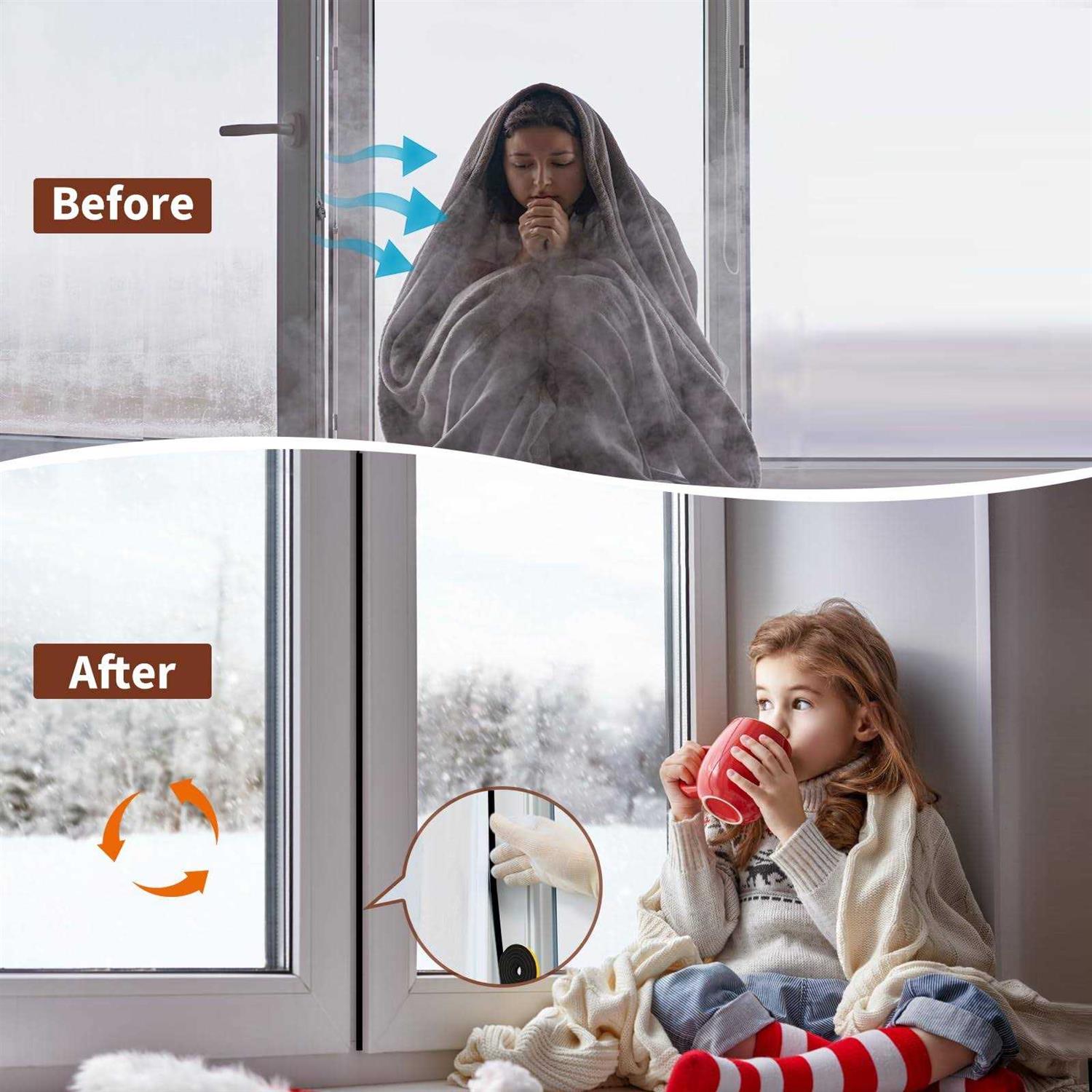 Yotache Self Adhesive Foam Gasket Tape 2 Rolls 1/2 W X 1/2 T for Doors Soundproofing Weather Seal Strip Insulation - Image 5