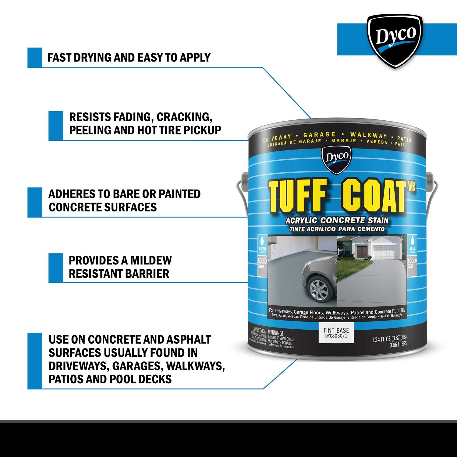 Dyco Tuff Coat 5 gal Low Sheen Exterior Waterborne Acrylic Concrete Stain - Image 4
