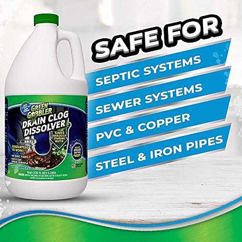 Green Gobbler Drain Clog Remover Toilet Clog Remover Dissolve Hair & Organic Materials From Clogged Toilets Sinks And Drains - Image 5